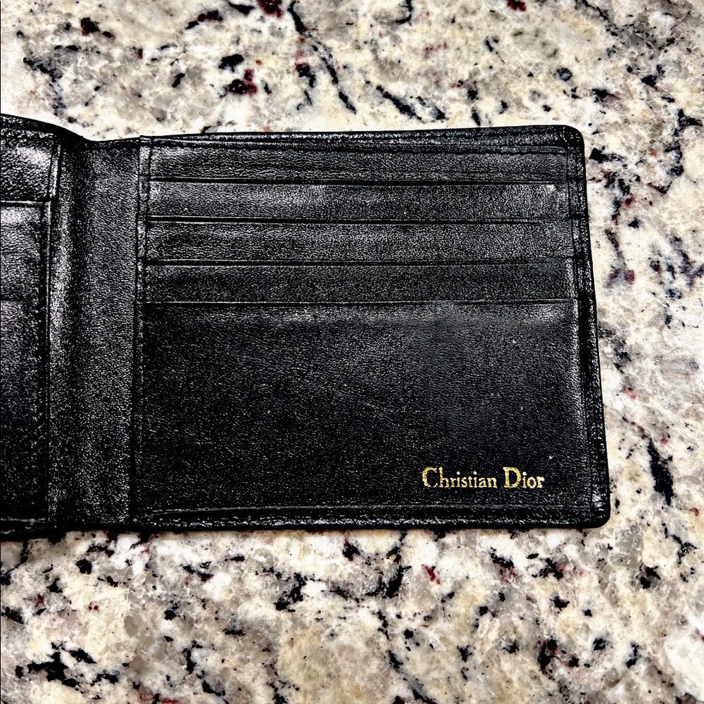 DIOR MENS / WOMENS /UNISEX BLACK LEATHER BIFOLD WALLET AUTHENTIC CHRISTIAN DIOR